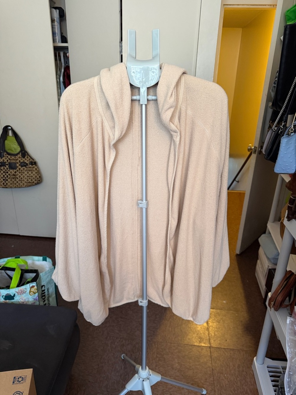 Cozy Hooded Women’s Sweater Cardigan - Cream